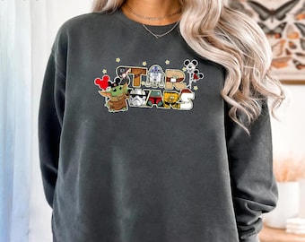 Mickey Star Wars Sweatshirt, Cute Disney World Sweatshirt, Star Wars Vintage Sweatshirt, Disneyland Trip Shirt, Star Wars Galaxy Sweatshirt