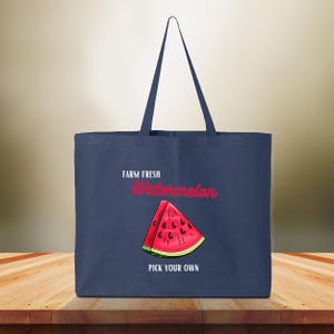 Watermelon Tote Bag, Farmers Market Watermelon Bag, Farm Fresh Watermelon Bag, Summer Bag, Watermelon Lover Food Bag, Garden Fruit Bag