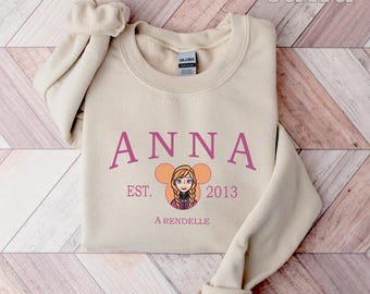 Frozen Anna Est 2013 Sweatshirt, Disney Anna Princess Sweatshirt, Disney Frozen Gift, Anna Princess Sweatshirt, Disney Family Trip Gift