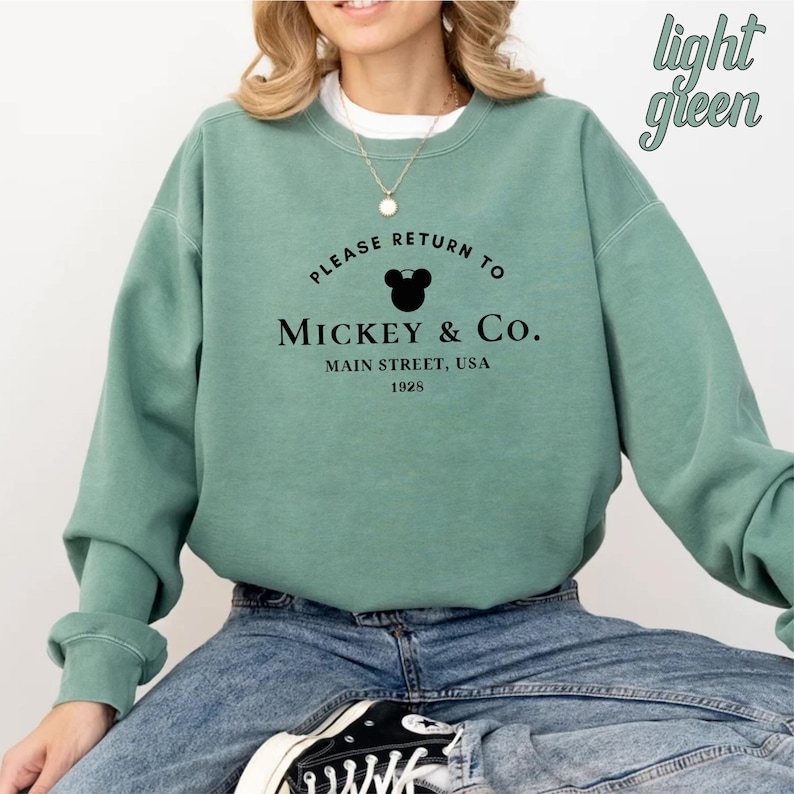 Please Return To Mickey & Co Main Street USA T-Shirt, Mickey and Co Sweatshirt, Disney Sweatshirt, DisneyWorld Sweatshirt