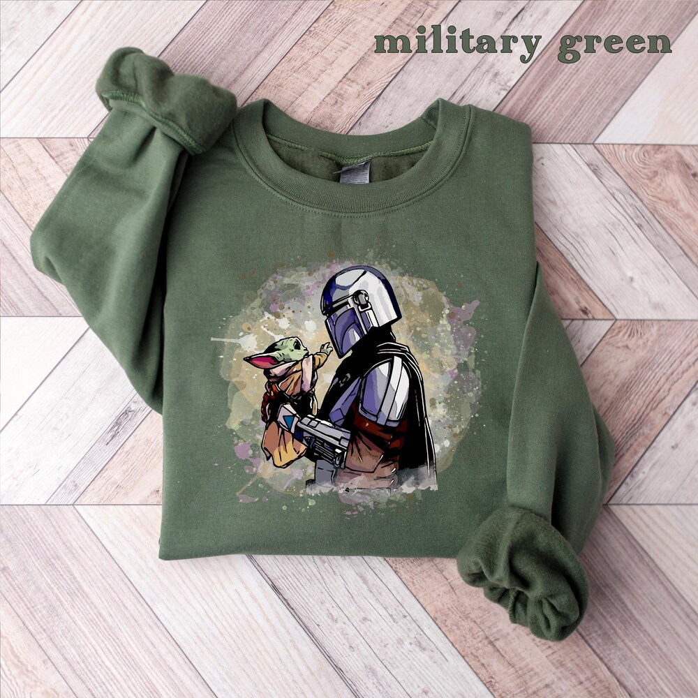 Mandalorian Grogu Sweatshirt, Mandalorian Sweatshirt, Star Wars Sweatshirt, Disney Sweatshirt, Baby Yoda Sweatshirt, Grogu Sweatshirt Shirttrend