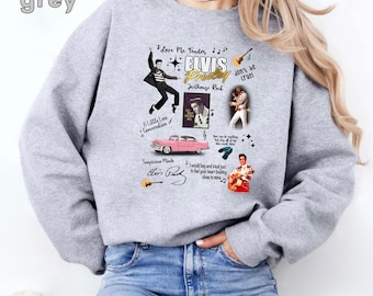 Elvis Presley Poster Sweatshirt, The King Of Rock And Roll Sweatshirt, Music Lovers Sweatshirt, Elvis Presley Sweatshirt, Rock And Roll Gift