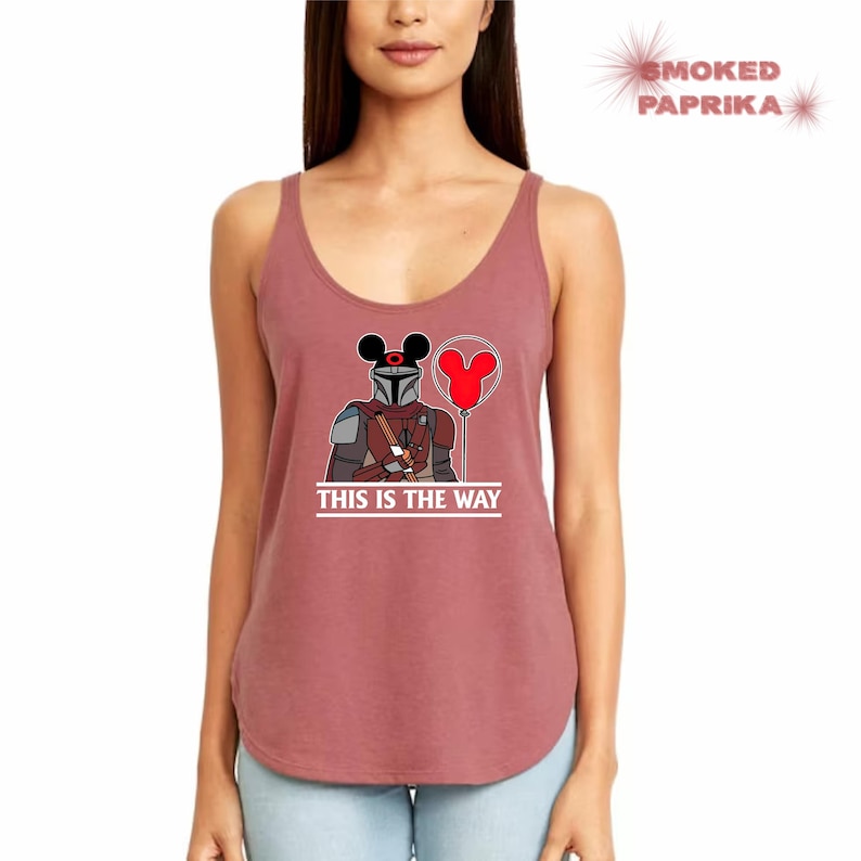 Mandalorian This Is The Way Tank Top, Mandalorian With Mickey Ears Tank Top, Star Wars Tank Top, Disney Tank Top, Baby Yoda Tank Top
