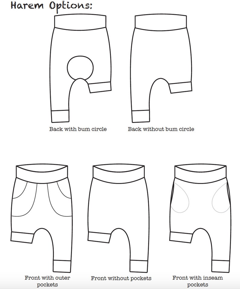 Parachute Pants PDF SEWING PATTERN formerly Hipster Harems Etsy