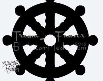 Ship Wheel Decal (4")