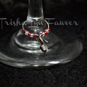 Red and White Fashionista Wine Charms image 4