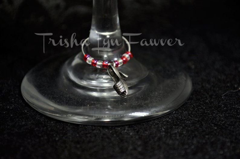 Red and White Fashionista Wine Charms image 4