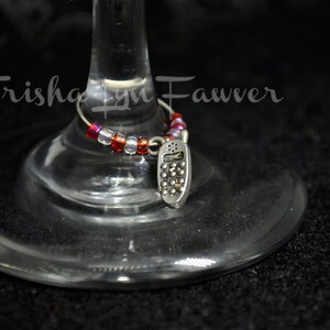 Red and White Fashionista Wine Charms image 2