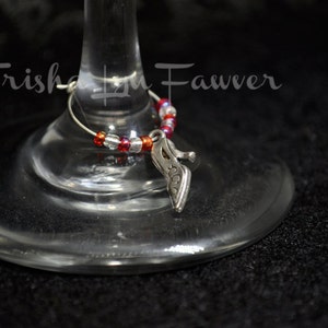 Red and White Fashionista Wine Charms image 3