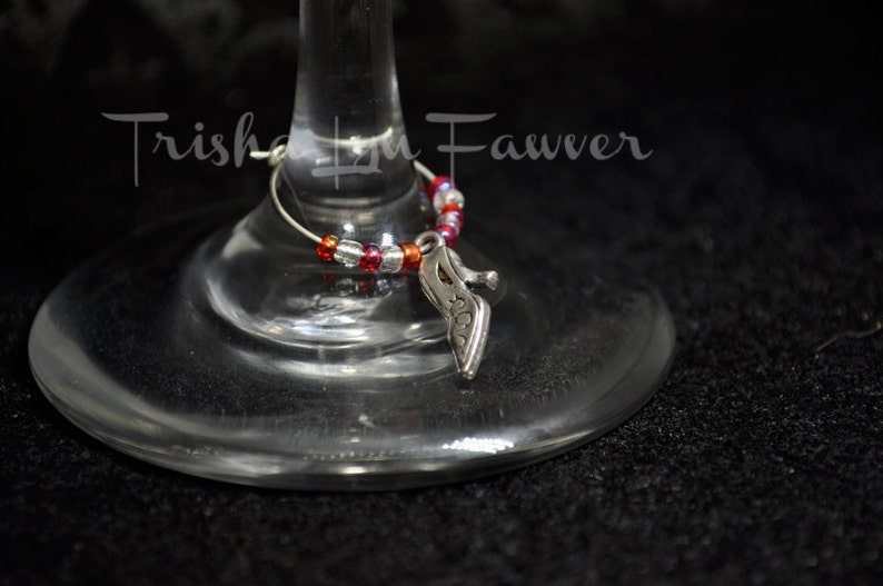 Red and White Fashionista Wine Charms image 3