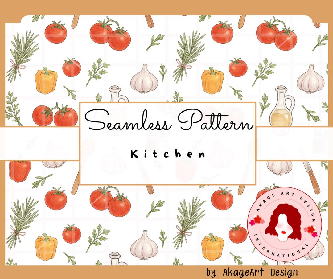 Kitchen Png Pattern Seamless Pattern, Kitchen Design, Png, Jpg, Digital Download ...