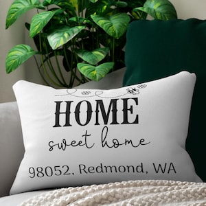 Custom Zip Code Pillow: Personalized City & State Home Decor
