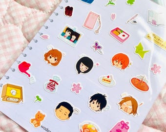 君に届けステッカーシート｜オリジナルアートの日本のかわいいステッカー｜少女アニメライフスタイルプランナーデカール