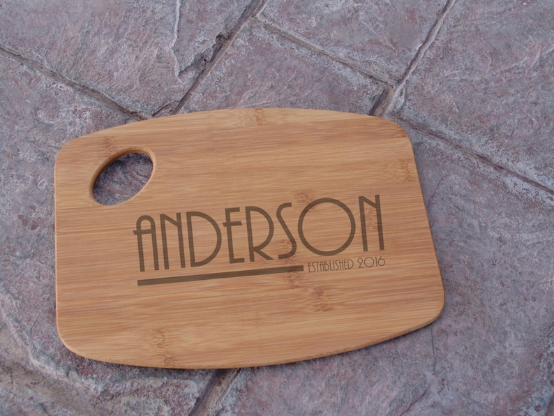 Custom Engraved Bamboo Cutting Board great Gift idea perfect for a wedding or anniversary