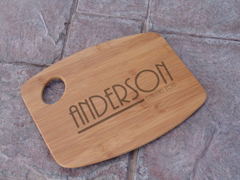 Custom Engraved Bamboo Cutting Board great Gift idea perfect for a wedding or anniversary