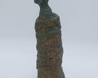 Handmade Ceramic Woman Sculpture – Abstract Scream Totem – Mystical Feminine Energy Art – Terracotta Soul Figure