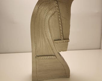 Mythical Trojan Horse Decor – Handmade Ceramic Sculpture, Minimalist Fantasy Art, Greek History Inspired Modern Home Accent