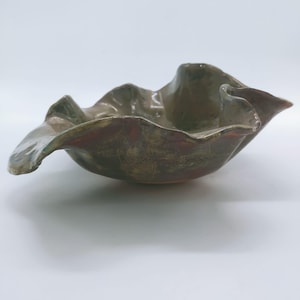 Organic Handmade Ceramic Bowl – Rustic Earthy Pottery – Unique Sculptural Centerpiece Dish