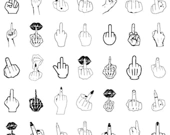 Middle Finger Dxf File Middle Finger Svg Bundle, Middle Finger Cut File for Circut, Middle ...