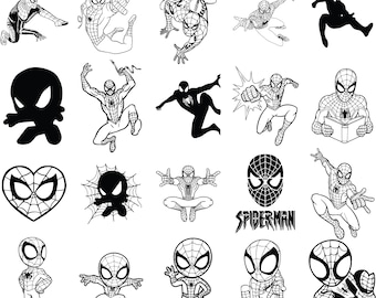Spider Svg Bundle, Spider Clipart, Spider Cut Files For Circut, Spider Silhouette, Spider Png, Spider Svg, Spider Head