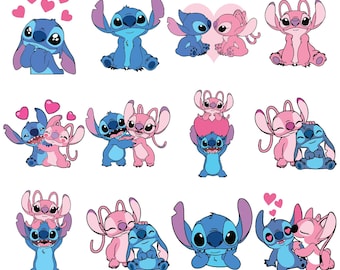 Stitch and Angel Svg Png Bundle, Stitch Tshirt Mug Cup, Stitch Svg, Png, Stitch Love Svg, Angel, Stitch With Angel Svg , Stitch Couple Svg