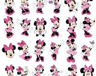 Pink Mouse Svg Png Bundle, Bow Dots Pink, Mouse Polkadots Svg, Birthday Svg, Mouse Birthday Svg, Retro Mouse Svg, Classic Mouse, Dot Bow Svg