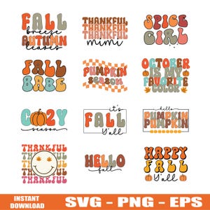 Fall SVG, Fall SVG Bundle, Fall Sign, Autumn Bundle Svg, Cut File Cricut, Silhouette, PNG Autumn Svg, Thanksgiving Svg, Fall Svg Designs