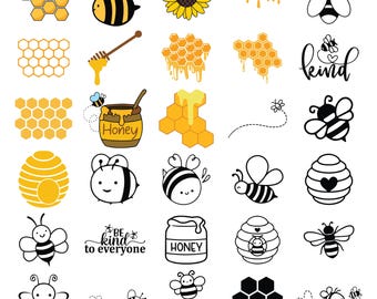 Honey Bee Svg, Bee Svg Bundle, Bee Hive Svg, Bee Png, Honeycomb Svg,Cute Bee Clip Art, Bumble Bee Silhouettes, beekeeper svg, honey bee svg