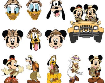 Mickey Safari PNG, Mickey Safari SVG, Mickey Safari clipart, Mickey digitale papers, Mickey verjaardag, dierenrijk png, dierenrijk svg