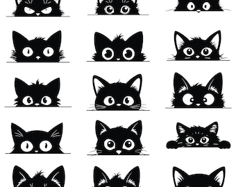 Peeking Cat SVG , Cat Silhouette , cat svg , Kiten svg , peeking cat png Peeking Svg , Cut Files for Cricut & Silhouette , Svg , Png ,pdf