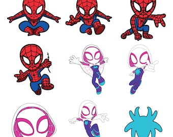 Spiderman Svg Bundle, Spiderman Svg, Spiderman Clipart, Spiderman Silhouette, Superhero Svg, Baby Spiderman Svg Cut files pdf png svg