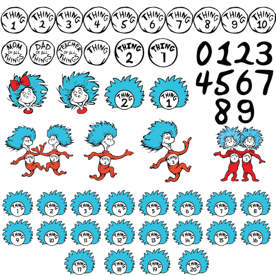 Layered Svg Files, Thing 1 - Thing 2 Svg, Font Files, Svg for Cricut ...