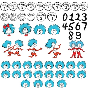 Layered Svg Files, Thing 1 - Thing 2 Svg, Font Files, Svg For cricut,Clipart,High Quality Thing 1 - Thing 2 Png,Instant Download,thing 1 svg
