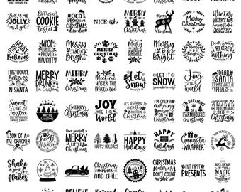 Kerst Svg, Merry Christmas Svg, kerstversieringen svg, winter svg, kerst gezegde Svg, Merry Christmas tekst Svg, Cricut & silhouet