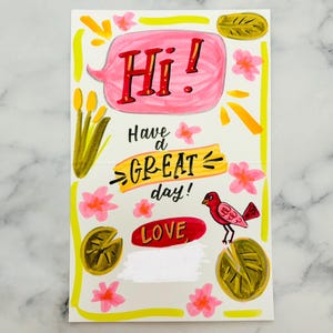 Aangepaste kaart voor Snail Mail, handgeschreven met jouw gepersonaliseerde bericht