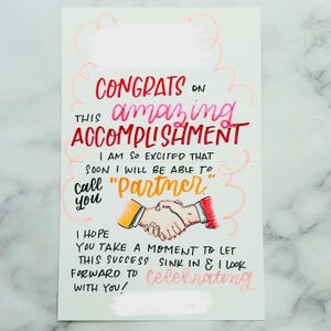 Gefeliciteerd Snail Mail-kaart, handgeschreven met je gepersonaliseerde bericht Gefeliciteerd