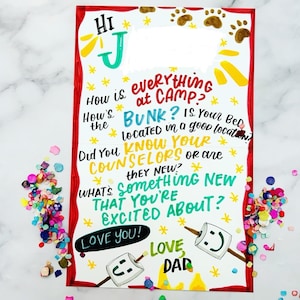 Carte personnalisée Camp Happy Mail pour les campeurs Message personnalisé et couleurs