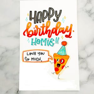 Tarjeta de feliz cumpleaños escrita a mano con tu mensaje personalizado