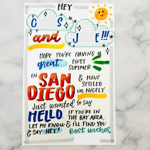 Tarjeta de correo postal personalizada escrita a mano con su mensaje personalizado