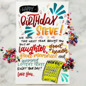 Handwritten Birthday Card Personalized in Your Chosen Style and Color