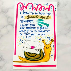 Aangepaste kaart voor Snail Mail, handgeschreven met jouw gepersonaliseerde bericht