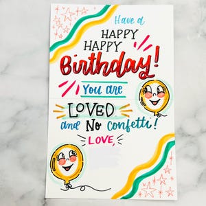 Tarjeta de feliz cumpleaños escrita a mano con tu mensaje personalizado