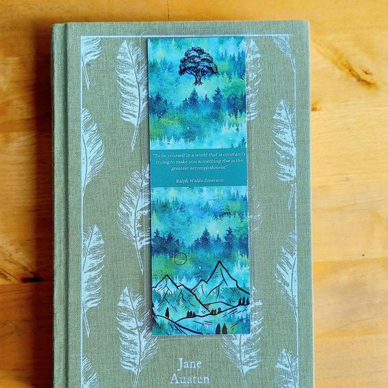 Segnalibro di Ralph Waldo Emerson: Regalo di letteratura classica plastificato immagine 3