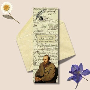 Marcapáginas de Fiódor Dostoievski I Literatura rusa clásica I Academia oscura Estética / Regalo de autor famoso / Recuerdo de club de lectura / Accesorio de lector