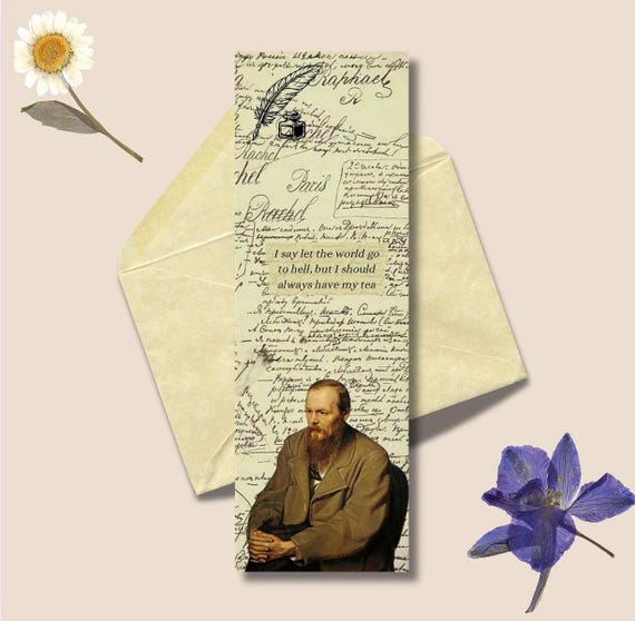 Fyodor Dostoevsky Bookmark I Classic Russian Literature I Dark Academia Aesthetic | Famous Author Gift | Book Club Favor | Reader Accessory