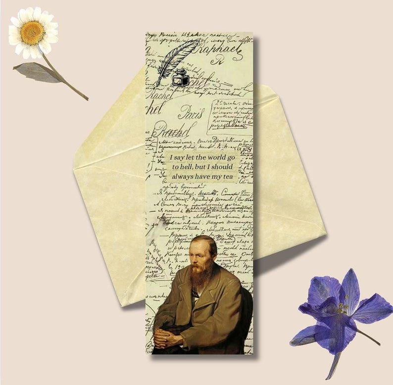 Fjodor Dostojewski Lesezeichen I Klassische Russische Literatur I Dunkle Academia Ästhetik | Berühmter Autor Geschenk | Buchklub Gunst | Reader Zubehör Bild 1