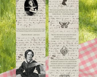 Bronte Sisters Bookmark: Classic Literature Gift for Book Lovers