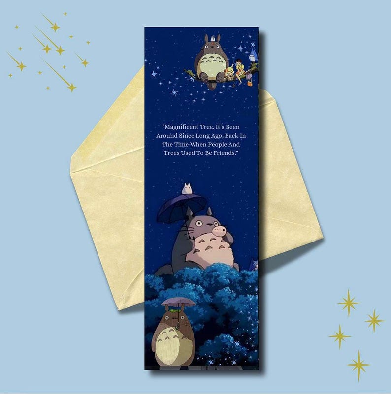 My Neighbor Totoro Anime Bookmark: Japanese Animation Art, Book Lover Gift image 1