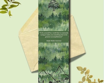 Marque-page Ralph Waldo Emerson : cadeau de littérature classique plastifié