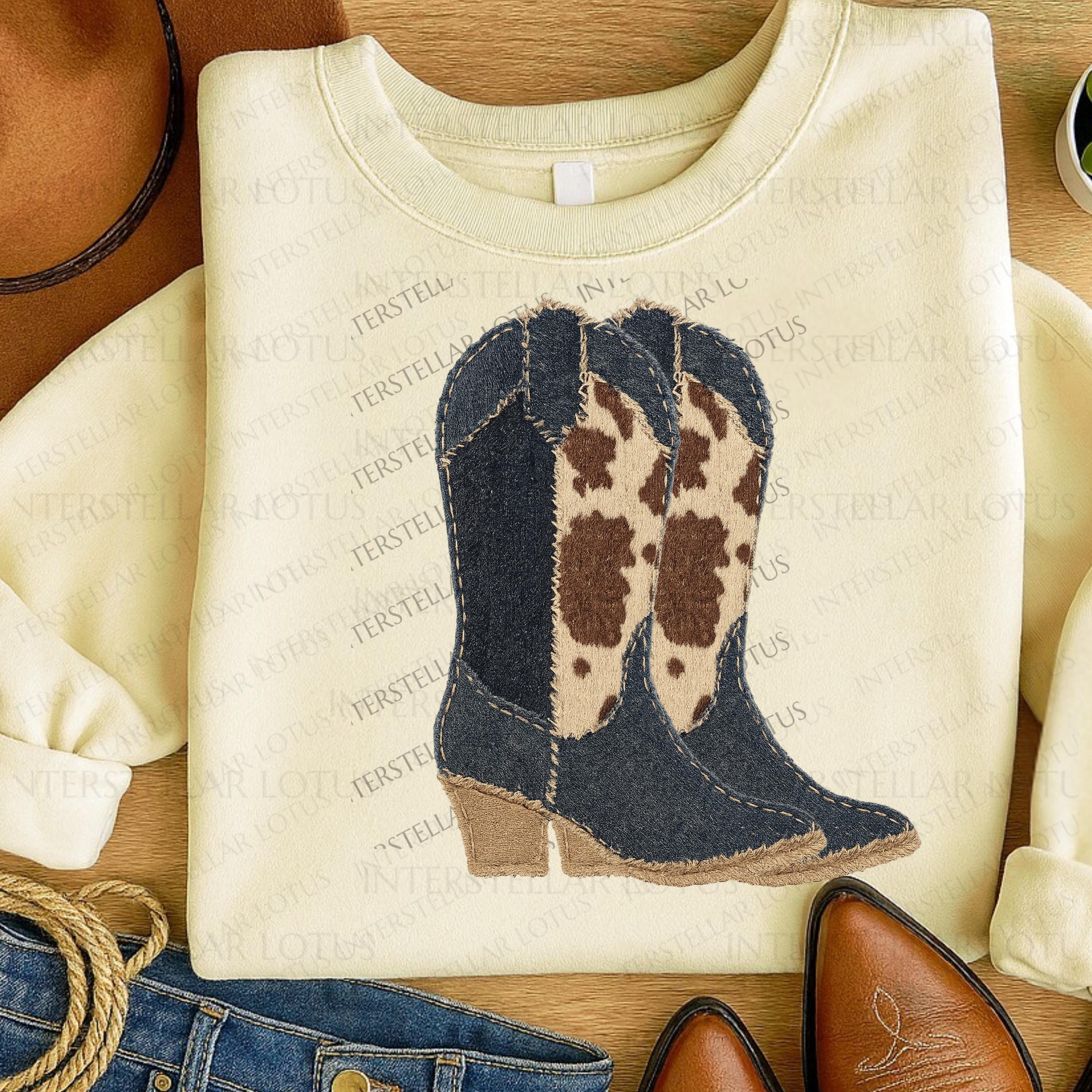 Vintage Denim Boots - Etsy